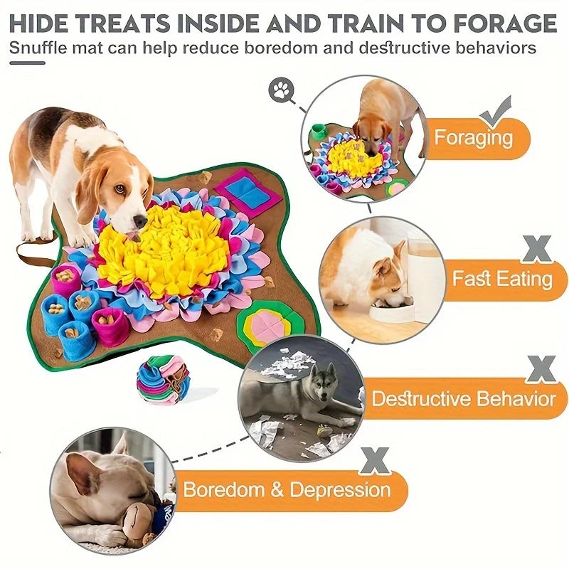 Smart Snuffle Mat for Dogs – Mental Stimulation & Slow Feeder Toy for Dogs